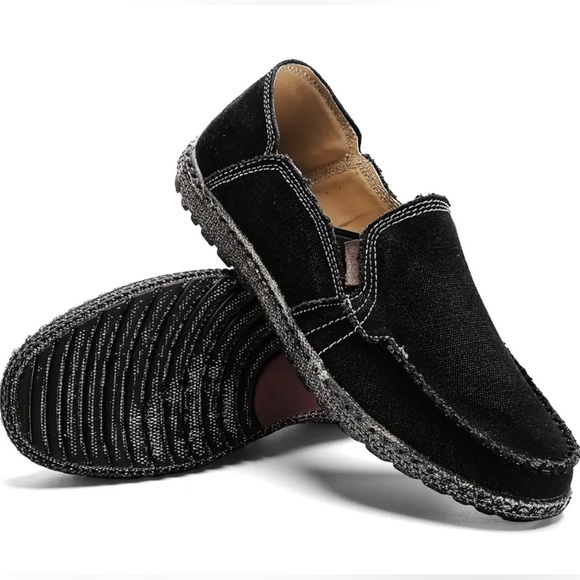 Slip-On Canvas Loafers Men Sz 11.5 Black NEW WITH TAGS - Picture 3 of 16